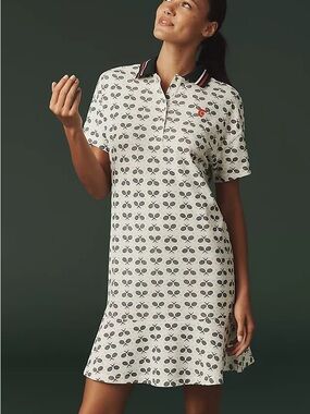 Tretorn x Anthropologie NWT Flare Polo Mini Dress White Size Small Tennis Preppy
